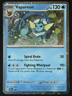 3 SWIRLS Vaporeon 168 Promo Pokemon Card Scarlet Violet 🌀 Swirl Black Star NM - Image 1