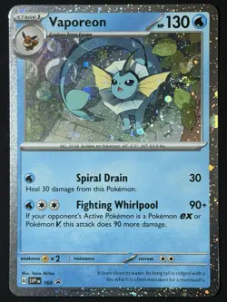 3 SWIRLS Vaporeon 168 Promo Pokemon Card Scarlet Violet 🌀 Swirl Black Star NM - Image 5