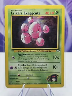 Erika's Exeggcute 77/132 Common Unlimited Gym Heroes Pokemon Card MP - Image 1