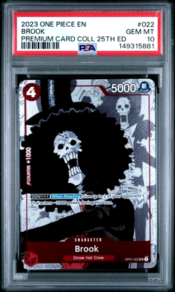 ONE PIECE BROOK 2023 PREMIUM BANDAI CARD COLLECTION 25TH Ed #022 PSA 10 - Image 1