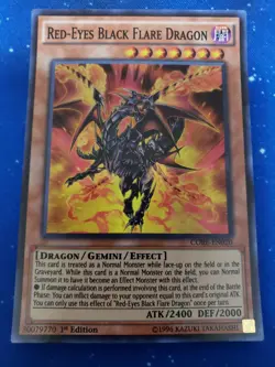 YUGIOH Red-Eyes Black Flare Dragon CORE-EN020 1st Edition - Image 1