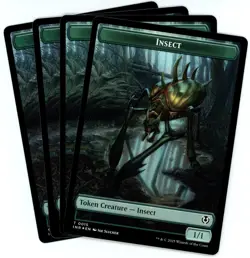 x4 Insect / Spider (Foil) - Double-Sided Token - Innistrad Remastered - MTG - Image 1