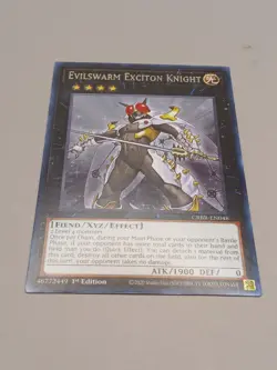 YuGiOh! - Evilswarm Exciton Knight CRBR-EN048 Super Rare 1st Edition Near Mint - Image 1