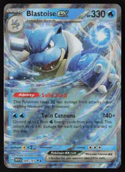 Blastoise ex 009/165 Double Rare 151 Pokemon Holo Near Mint - Image 1