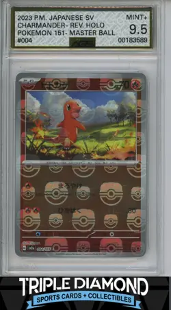2023 Pokemon JPN 151 #004/165 Charmander Rev Holo Master Ball AGS 9.5 F811 - Image 1