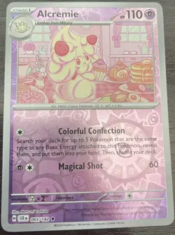 Alcremie - 065/142 Stellar Crown REVERSE Holo Rare Pokemon - NM/MINT - Image 1