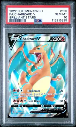 Pokemon Charizard V 153/172 Brilliant Stars Full Art Holo PSA 10 English - Image 1