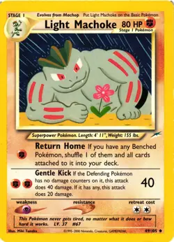 Pokemon TCG Light Machoke 49/105 Unlimited Uncommon MP - Image 1