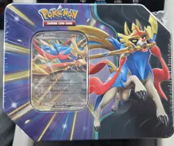 Pokemon 2025 Slashing Legends Collectors Tin - ZACIAN EX (5 Packs & 1 Foil) New - Image 1