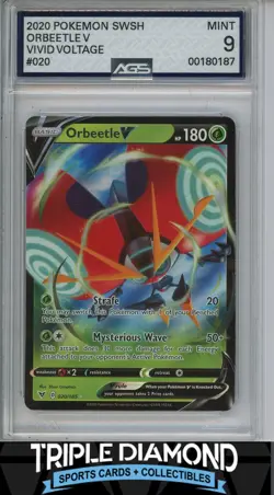 2020 Pokemon Vivid Voltage #020/185 Orbeetle V AGS 9 Mint F810 - Image 1