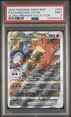 2022 Pokemon Charizard VSTAR SWSH262 UPC Promo PSA 9 MINT Full Art - Image 1