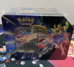 Pokemon TCG Scarlet & Violet: Slashing Legends Zacian EX Tin Set Sealed - Image 1
