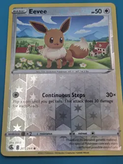 Eevee 205/264 Swsh08: Fusion Strike Reverse Holo Pokemon LP - Image 1