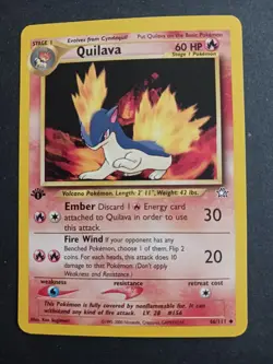 Pokemon TCG Quilava 46/111 + Cyndaquil 56/111 1st Edition Neo Genesis NM/M - Image 1