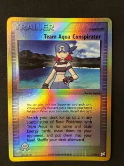 Team Aqua Conspirator 77/95 Team Magma vs Team Aqua Reverse Holo Pokemon MJ - Image 1