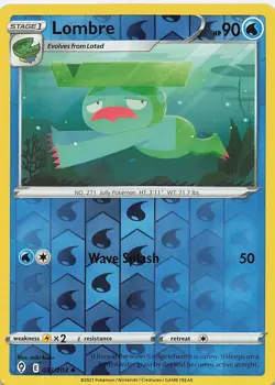 Lombre 033/203 Uncommon Evolving Skies Pokemon Reverse Holo Near Mint - Image 1