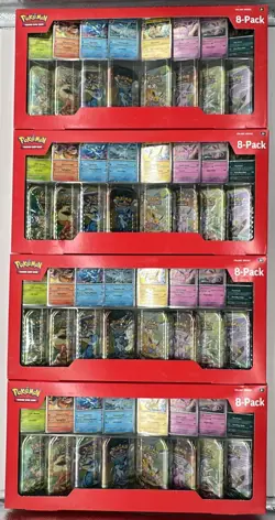 Lot of (4) Pokemon TCG Prismatic Evolutions 8-Pack Costco Exclusive Boxes - Image 1
