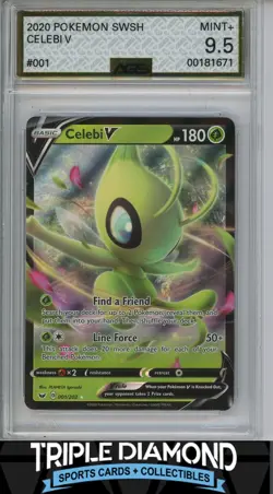 2020 Pokemon Sword & Shield #001/202 Celebi V AGS 9.5 Mint+ F807 - Image 1