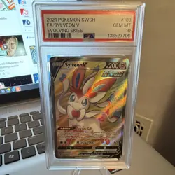 Pokemon Sylveon V Full Art Ultra Rare Holo PSA 10 SWSH07 Evolving Skies 183/203 - Image 1