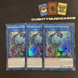 YUGIOH INFINITRACK GOLIATH SUPER RARE INCH-EN010 1ST EDITION X3 - Image 1