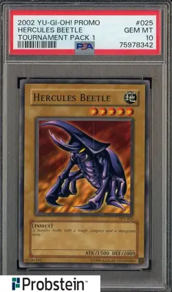 2002 Yu-Gi-Oh! Promo Tournament Pack 1 #025 Hercules Beetle PSA 10 GEM MINT - Image 1
