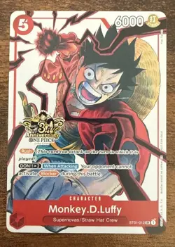 Monkey.D.Luffy - ST01-012 (3rd Anniversary Tournament 3 Brothers Pack) ST01-012 - Image 1