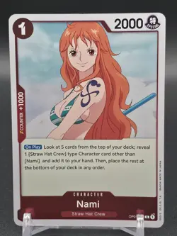 PRE-ERRATA Nami - OP01-016 Rare English NM- One Piece CCG - Image 1