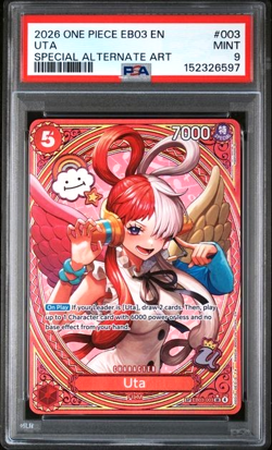ONE PIECE UTA 2026 EB03-HEROINES EDITION #003 SPECIAL ALTERNATE ART PSA 9 - Image 1