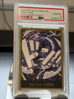 2025 One Piece Luffy Gear 5 Gold Don!! PRB02 EN PSA 10 Gem Mint - Image 1