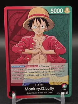 PRE-ERRATA Monkey.D.Luffy - OP01-002 Leader English NM- One Piece CCG - Image 1