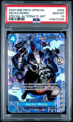 ONE PIECE GECKO MORIA 2024 OP08 TWO LEGENDS #004 ALTERNATE ART PSA 10 - Image 1