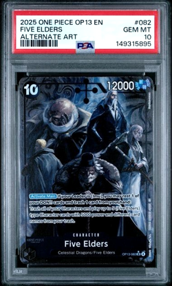 ONE PIECE FIVE ELDERS 2025 OP13-CARRYING ON HIS WILL #082 ALTERNATE ART PSA 10 - Image 1