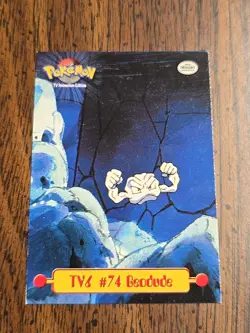 TV6 #74 Geodude - TV Animation Edition - Pokemon Topps Card - Damaged - Image 1