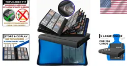 Large Capacity Zipper Card Binder - Perfect for 288 Trading Cards, Blue Design - Image 2