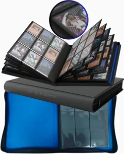 Large Capacity Zipper Card Binder - Perfect for 288 Trading Cards, Blue Design - Image 3