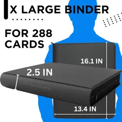 Large Capacity Zipper Card Binder - Perfect for 288 Trading Cards, Blue Design - Image 4