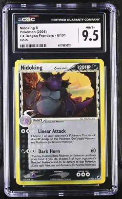 CGC 9.5 MINT+ Nidoking 2006 EX Dragon Frontiers 6/101 Holo Pokemon Card - Image 1