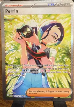 Pokemon Perrin 220/167 Full Art Holo Trainer Supporter Twilight Masquerade Card - Image 1