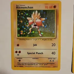 Pokemon TCG Base Set, Base Set 2 Hitmonchan Holo 7/102, 8/130 Card Lot 1999 - Image 3