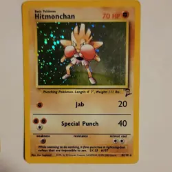 Pokemon TCG Base Set, Base Set 2 Hitmonchan Holo 7/102, 8/130 Card Lot 1999 - Image 4