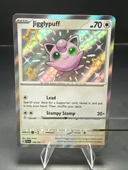 Pokemon Jigglypuff - 198/091 - Paldean Fates - Baby Shiny Pokemon TCG Card - Image 1