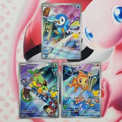 Piplup 042 + Chimchar 041 + Turtwig 040 - First Partner Pokemon Cards - #L618 - Image 1
