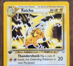 Vintage RAICHU 1st Edition Pokemon Card 2000 Non-Holo Neo Revalation 21/64 NM - Image 3