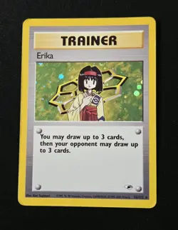 Pokemon TCG Erika 16/132 Gym Heroes Holo Rare Trainer English Card - Image 1