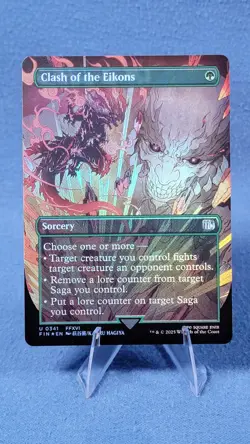 Clash of the Eikons (Borderless Foil) Showcase Final Fantasy Mtg 🔮 M/NM - Image 1