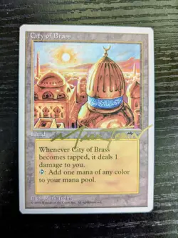 MTG CHRONICLES City of Brass SIGNED IN GOLD BY MARK TEDIN - Image 1