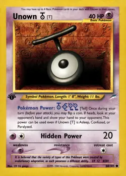 Unown [T] 88/105 Common Neo Destiny Pokemon 1st Edition Near Mint - Image 1