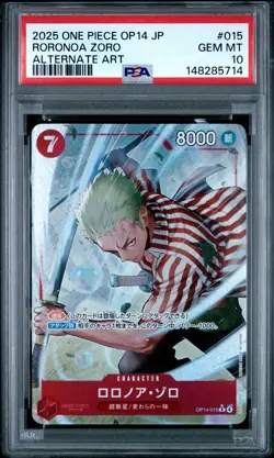 Roronoa Zoro 015 Alternate Art One Piece Japanese PSA 10 - Image 1