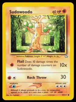 SUDOWOODO 77/111 VINTAGE COMMON NEO GENESIS POKEMON NM - Image 1