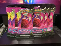 Pokemon TCG Sword & Shield Fusion Strike SLEEVED booster packs sealed lot of 6 - Image 1